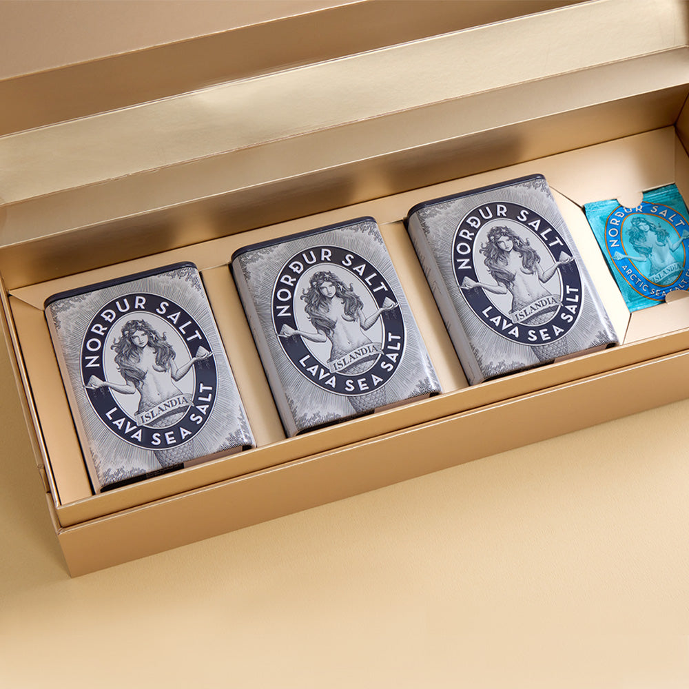 (禮盒組) 冰島女神海鹽-黑鹽100g (鐵盒/3入)