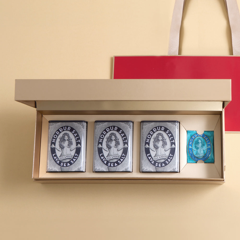 (禮盒組) 冰島女神海鹽-黑鹽100g (鐵盒/3入)